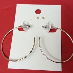 J. Crew Sleek Silver Hoop Earrings